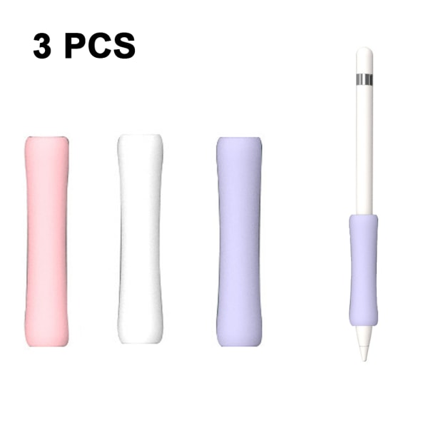 3 kpl Apple Pencil - Universal Grip Case white + pink + light purple