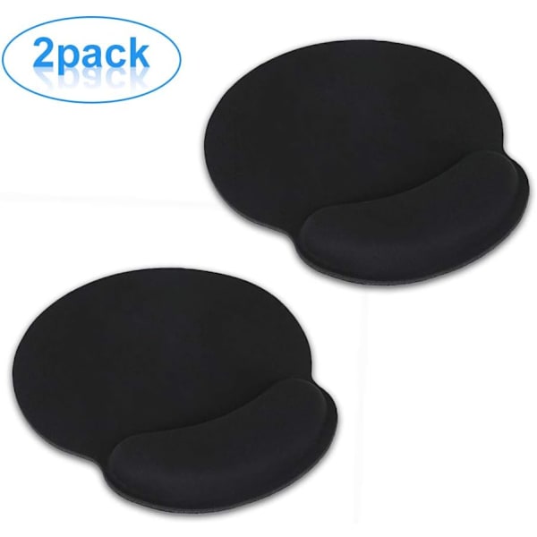 Musmatta med gel handledsstöd Ergonomiskt minnesskum för bärbar dator eller stationär dator [2 stycken]