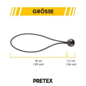 25-pack gummistroppar med bollkrok - Elastisk snodd idealisk för tält, presenningar, väskor, pooler, studsmattor och mer - 21 cm längd