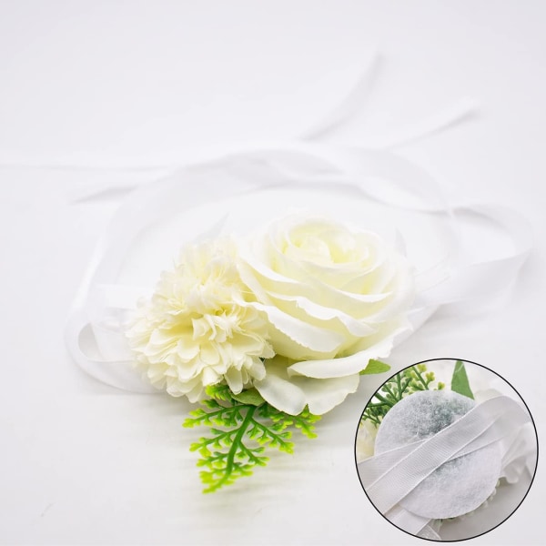 WENTS Rosen Blomster Håndled Corsage Sølv Bling Bånd Rhinestone