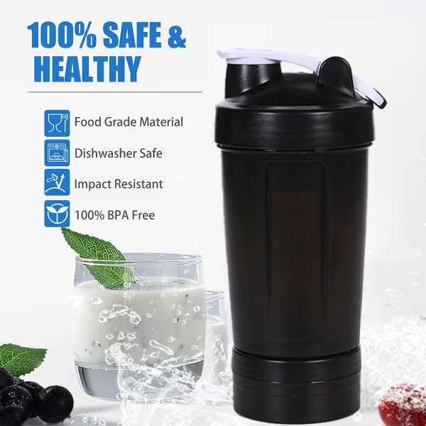 Shaker-pullo proteiinisekoituksiin, vuotamaton smoothie-sekoitin