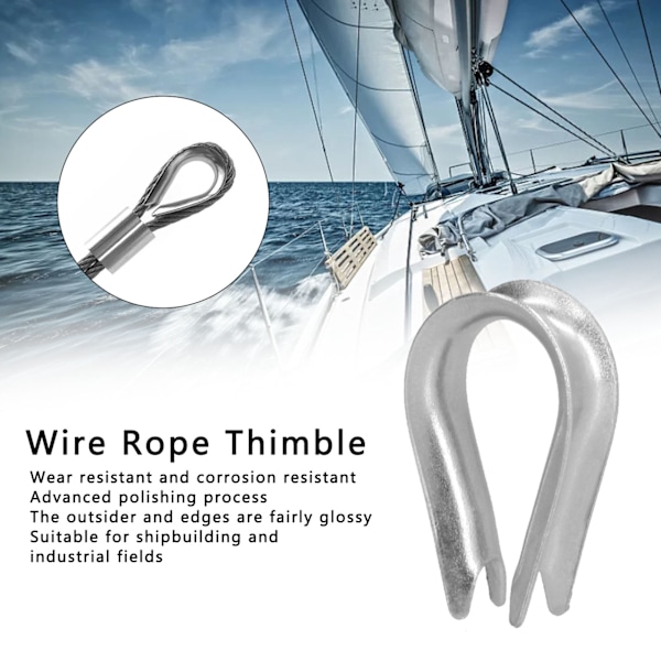 50 stk. Wire Rope Thimble i rustfrit stål Kabel Rigging Værktøjer til Skibsbygningsindustrien (M3 (3 mm))
