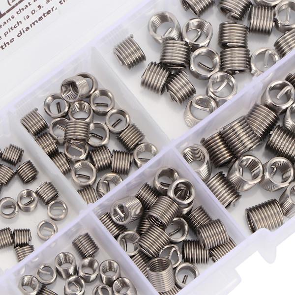160 stk. M3/M4/M5/M6 Spiraltråd Reparationsindsatser Rustfrit Stål Tråd Skruer Ærme Sæt