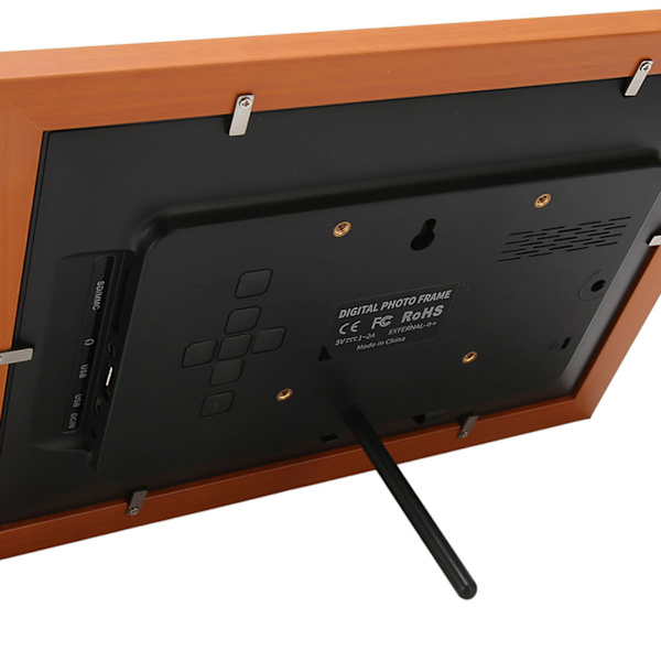 10,1 tums digital fotoram i trä 1280x800 HD IPS-skärm Video Elektronisk bildram för hemmet 100–240 V EU-kontakt