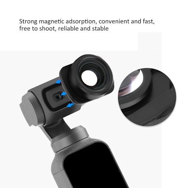 Vidvinkelobjektiv för DJI OSMO POCKET Ballhead-kamera Stark magnetisk adsorption