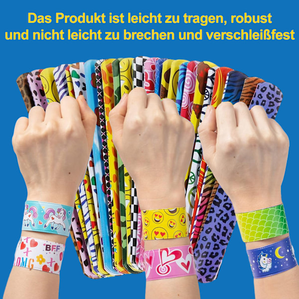 Barnkalas Favoriter, Slap Armband i Blandade Designer, Mjuka och Hållbara, Perfekta för Skattkista i Klassrummet och Födelsedagsfiranden, 30 ST