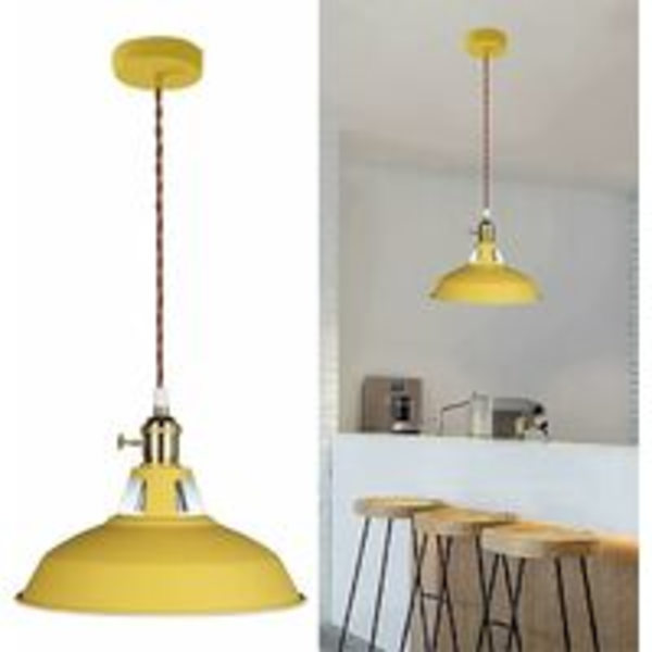 Moderne Pendellampe Metall Lysekrone E27 Sokkel For Stue Soverom Spisestue Kontor Bar Cafe Gul