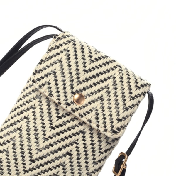 Messenger bag i halmvevd kvinneveske mobiltelefonveske
