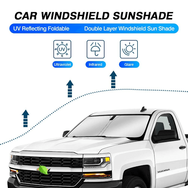 Vindusvisir Solskjerm Foldbar solskjerm kan blokkere varme og sollys for å holde kjøretøyet kjølig