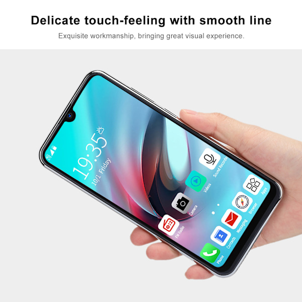 P37 6,3 tums Drop Screen Dubbla Kort Dubbla Standby Graduerad Blå Smart Mobiltelefon Smartphone 4+64G 100-240VUS-kontakt