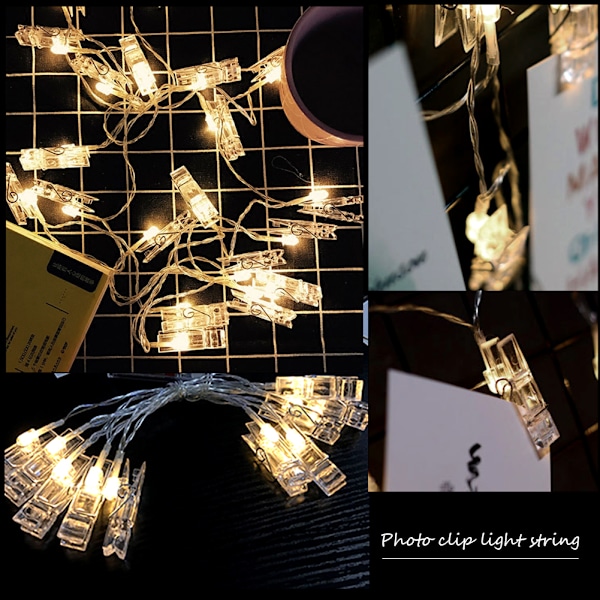 Photo Clip LED Light String Battery Decorative Light String for Parties Weddings