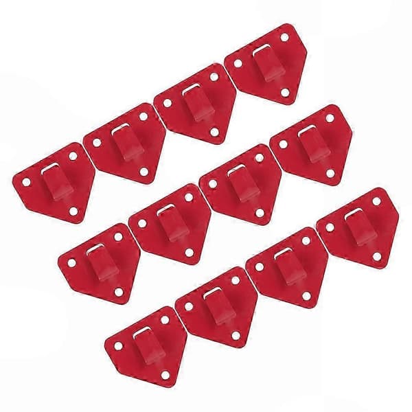 12-pack kraftiga väggkrokar för brandsläckare, hållbara fästen för säker montering 6.20X6.20X0.80CM Red