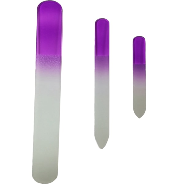 Glas nagelfil set - Dubbelsidig etsad olika korn