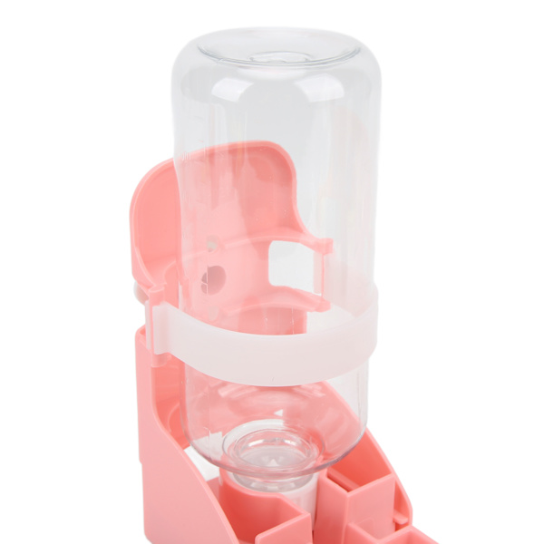 Liten hengevannsdispenser for kjæledyr 500 ml / 17 oz Automatisk vannflaske for kanin, chinchilla, marsvin, pinnsvin, ilder, rosa