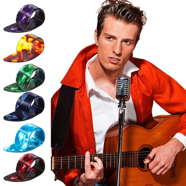 Höger Tumme Plektrum-12st Celluloid Fingerplektrum-lämplig för Gitarr, Elgitarr, Bas etc.