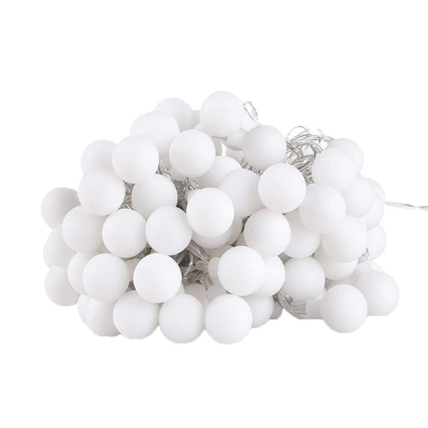 33ft 100st LED Ball Light String Batteridriven, 8 lägen, med Warm White