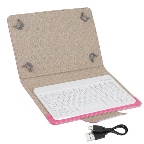 10in tangentbord PU läderfodral med stativ Bluetooth surfplatta stor skärm mobiltelefon