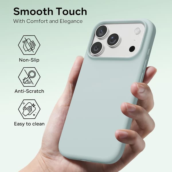Liquid Silicone Case for 17 Pro, Shockproof Case Compatible with 17 Pro Soft Case, Full Protective Case (Mint Green) Green Mint Green Mint iPhone 17 Pro