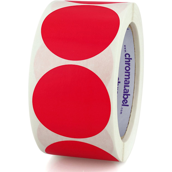 Etikett 1 Inch Round Permanent Color-Code Dot Stickers, 500 per Red