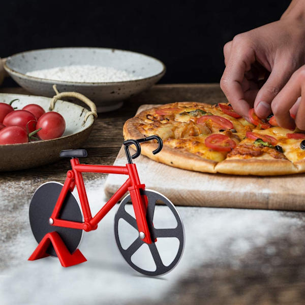 1st Pizzaskärare Blå Cykelcykel Pizzaskärare med Display St Red