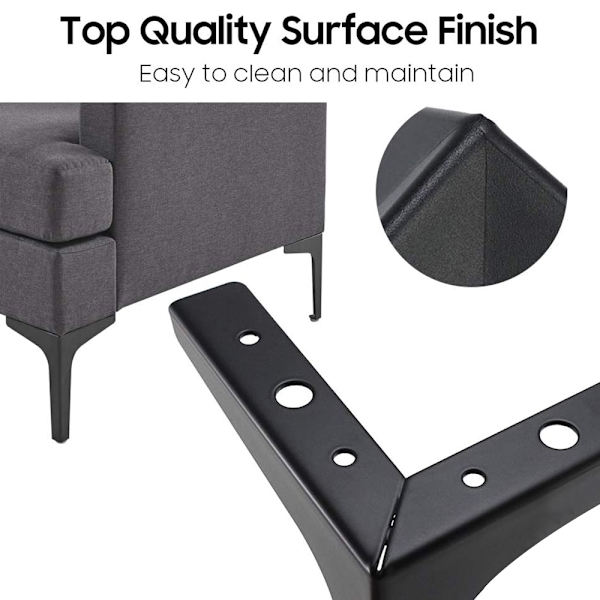 4 stk. Metalmøbel Sofa Ben, Moderne Stil Møbelfødder
