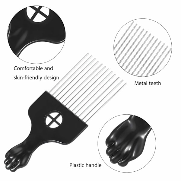 3-pack Afrokam Metallplockkam Afrofläta Frisör
