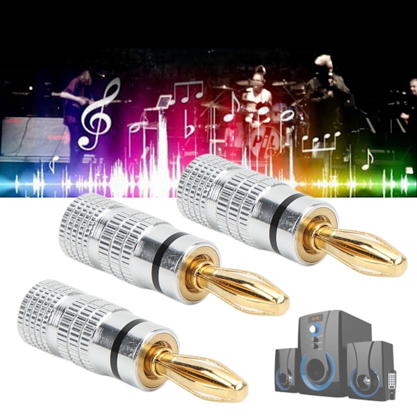 5PCS Banana Plugs 4mm/0.2in Diameter Brass Gold Plated for Speaker Cable Audio Video ReceiverBlack