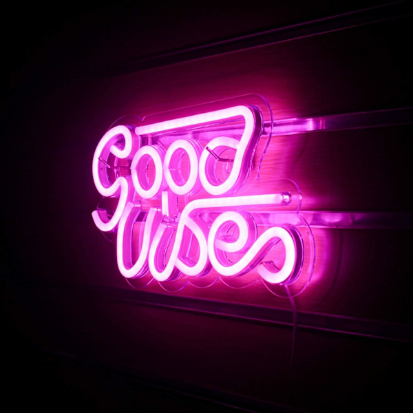 Good Vibes Neon Lys til Værelsesdekoration
