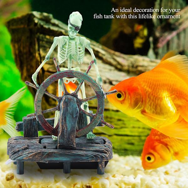 Akvarie Hippocampus Pirat Kaptajn Dekoration Fisketank Landskab Skelet Ornament