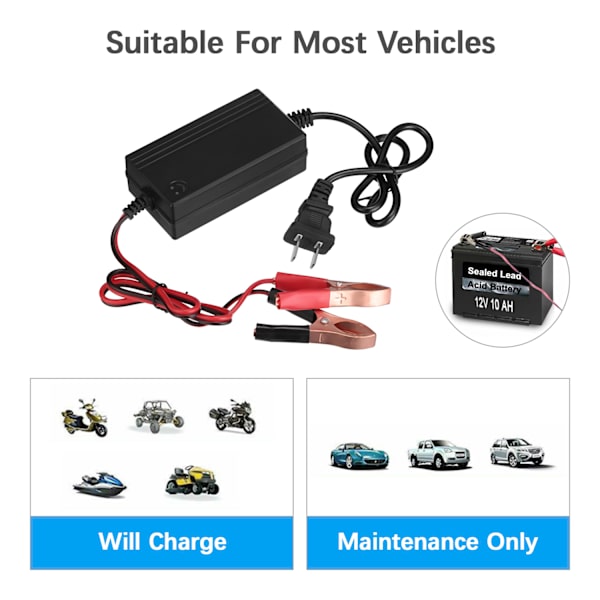 12V bärbar automatisk batteriladdare
