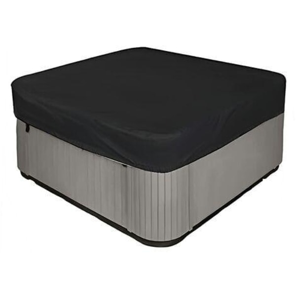 Svært holdbart og vanntett 210d firkantet jacuzzi-trekk - UV-beskyttelse - 218 x 218 x 30 cm (L x B x H) - Svart