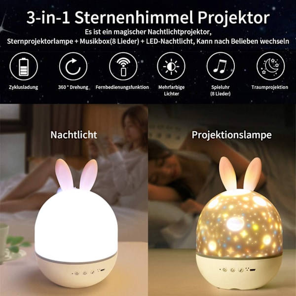 LED Stjernehimmel Projektor, Stjerneklart Projektor Lys med Tim