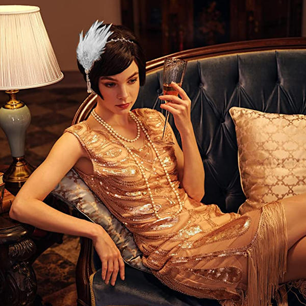 Flapper Blad Bröllop Tiara Pärla Hårprydnad
