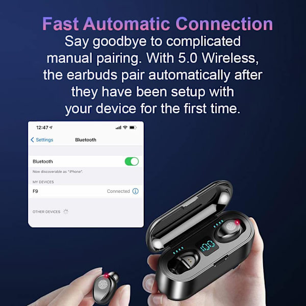 Trådløst Bluetooth 5.1 - Vandtæt In-Ear Headset