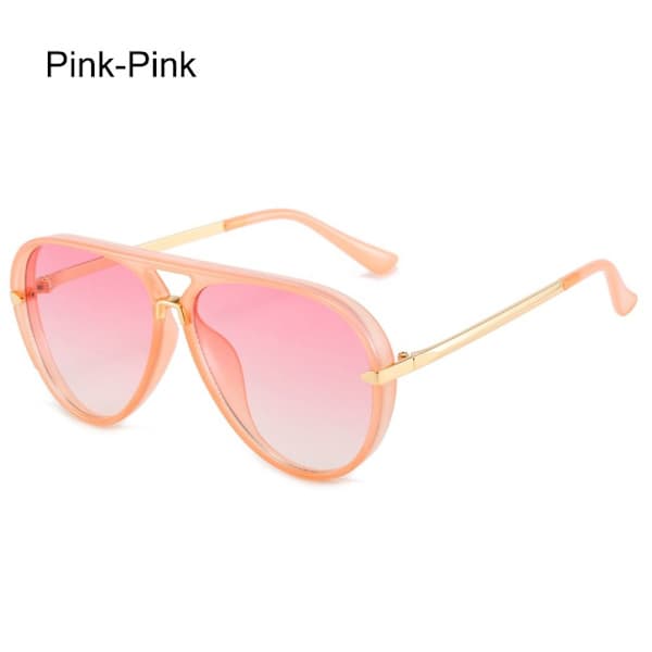 Solbriller med toppramme, gradienttoner, rosa-rosa Pink-Pink