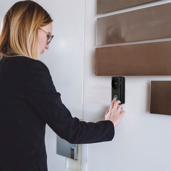 Trådlös 720P HD Smart Säkerhets WiFi Video Intercom IR PIR Nattseende Dörrklocka för Tuya