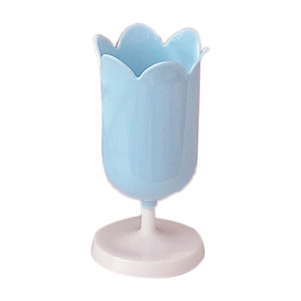 Penholder i tulipanform - Innovativ vintage fotorekvisit - Stor kapacitet blyantholder til kontor, arbejdsværelse, hjem - Blå