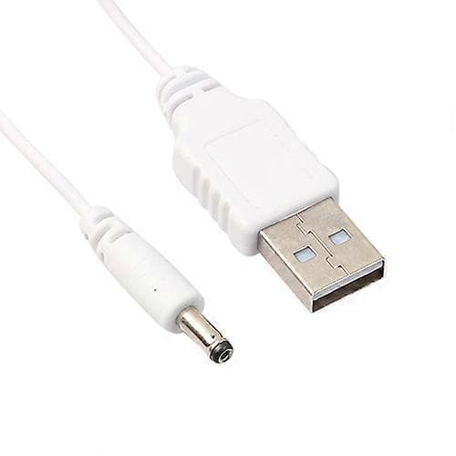 1m DC 3.5mm x 1.35mm hunn til USB Type A hann strømkabel White