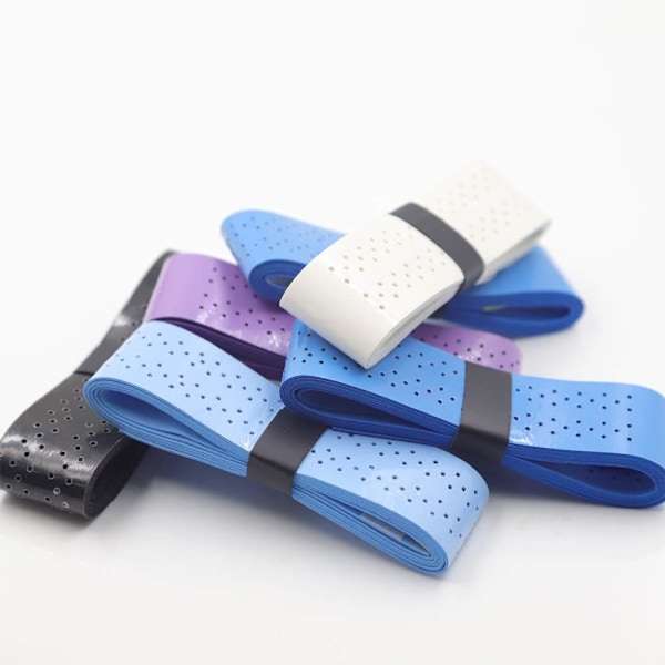 12 Pack Squash Grip, Tennismaila Grip Tape Anti Slip Perforoidulla Super Absorbent Pu Racquet Grip, Pro Overgrip Tennis Badminton (Monivärinen)