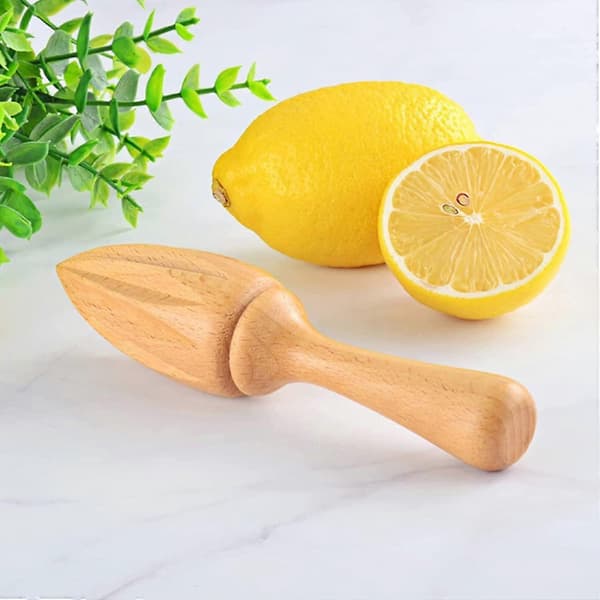 Citruspress, träcitruspress, citronpress, handgjord pressjuicer [TT]