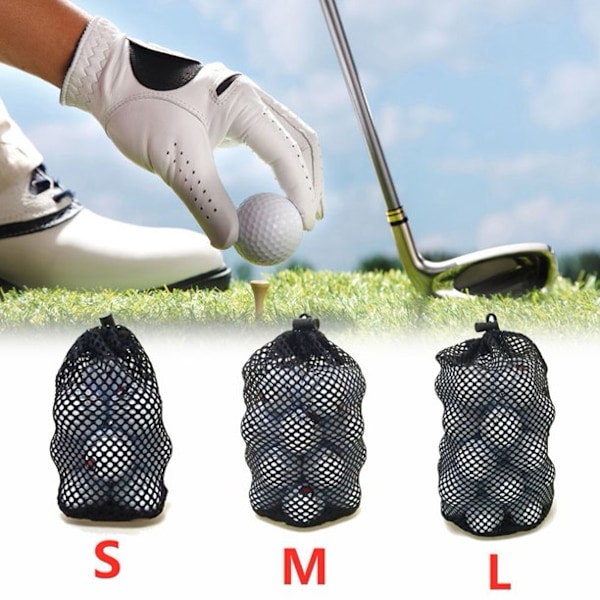 Nylon Mesh Net Bag Golf Tennis Balls Carrying Drawstring Storage