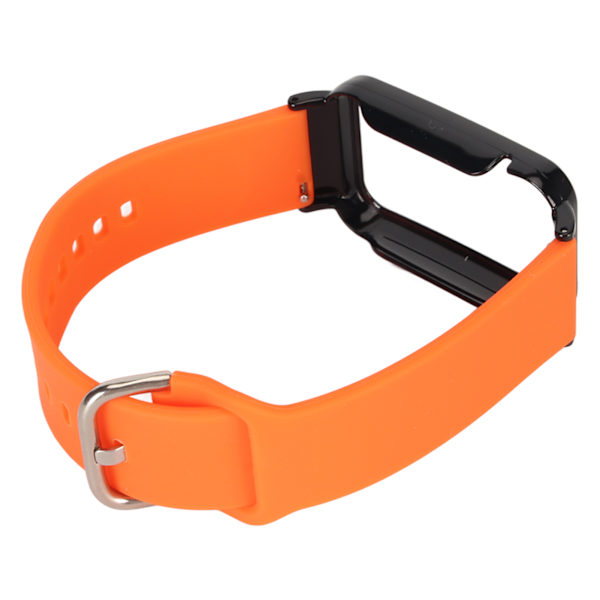Silikoniranneke suojakotelolla Mi Band 7 Prolle, oranssi ja musta kotelo
