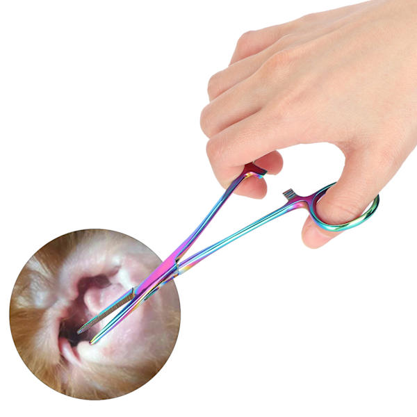 14 cm rakspets för husdjur, öronhår, hemostat, plocktång, rengöringsklämma, epileringsverktyg