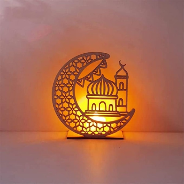 LED-lampa Ramadan-dekoration Crescent Moon Star Lights Muslim