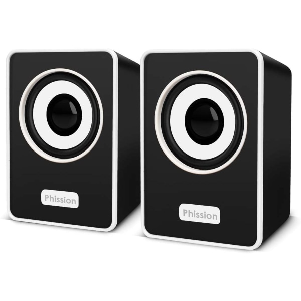 Computer Speakers, Mini Speakers, with Stereo 6W USB Power Supply 3.5 Mm AUX Input Portable Speakers