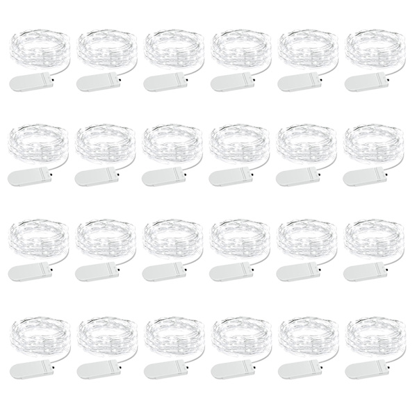 24-pack Fe-ljus drivna av batteri, 9,8 fot 30 LED, Mini Starry Sky