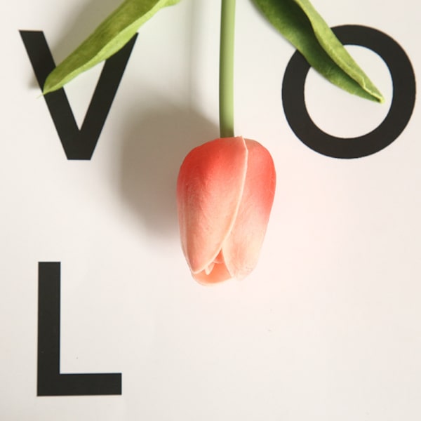 PU Kunstige Tulipaner Ekte Touch Kunstige Blomsteroppsats