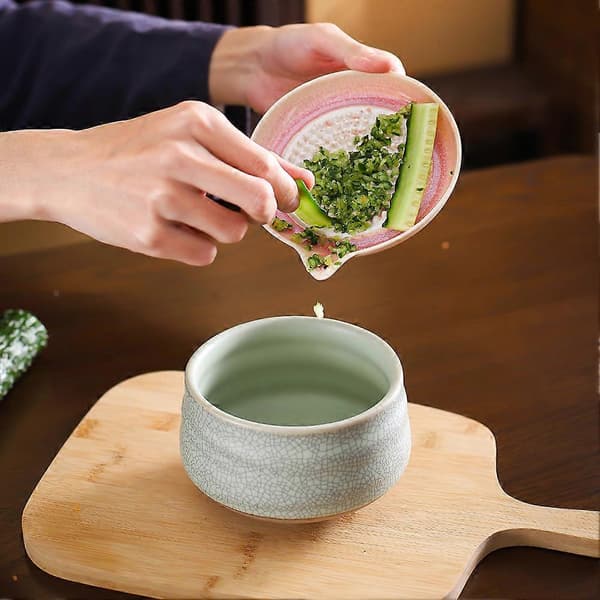 Ceramic Garlic and Ginger Grater - Grating Plate with Sharp Teeth for Fresh Flavors, Multifunctional Storage, Dishwasher Safe Blue