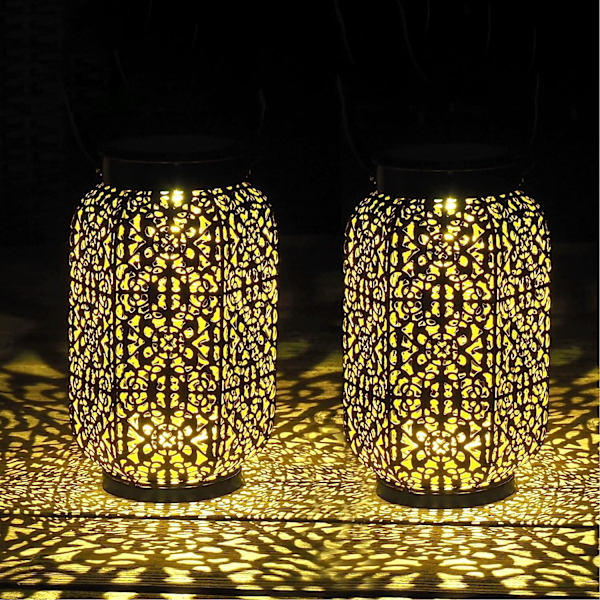 Orientalinen ulkoilma aurinkolyhty | 2 kpl | LED-puutarhavalaisin