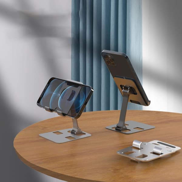 Smartphone Dock Mount Foldable Desk Mobile Phone Support Holder Angle Height Adjustable Phone/Tablet Stand Gray Gray 0.1